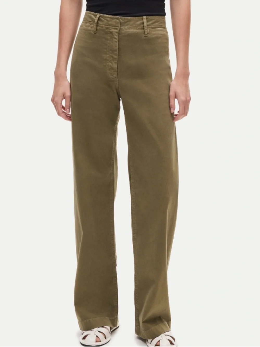 J crew loden green Wide-leg trouser in chino